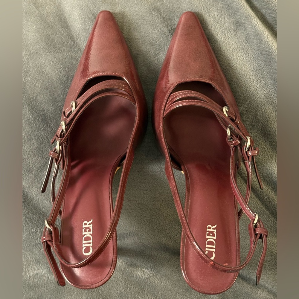 Cider Burgundy Pointed Toe Heels*sold